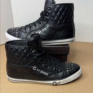 G by Guess Black Quilted High-Tops with Studs